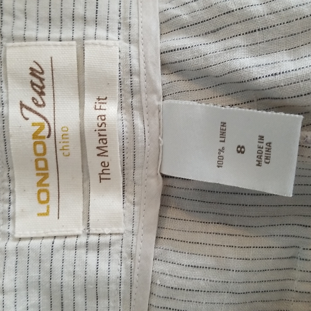 Victoria Secret Vintage London Jean Marisa Fit Linen Pants size 8 NWOT - Picture 7 of 7